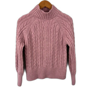 Joie Pink Cable Knit Long Sleeve Sweater Size Extra Small